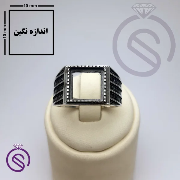 رکاب انگشتر نقره مردانه مدل قلعه