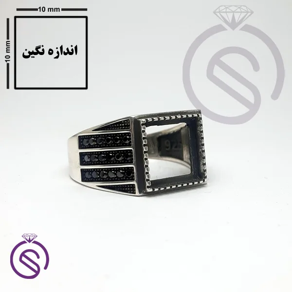 رکاب انگشتر نقره مردانه مدل قلعه