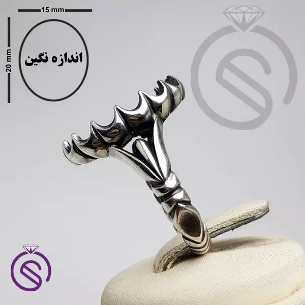 رکاب انگشتر نقره مردانه کد 72110