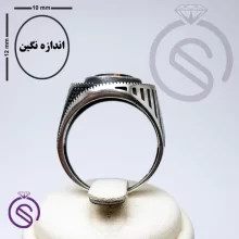 انگشتر نقره چشم ببر مردانه مدل فرشاد