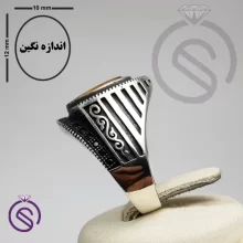 انگشتر نقره چشم ببر مردانه مدل فرشاد