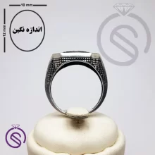 انگشتر نقره چشم ببر مردانه مدل کاوه
