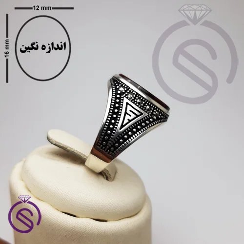 انگشتر نقره چشم ببر مردانه مدل ورساچه