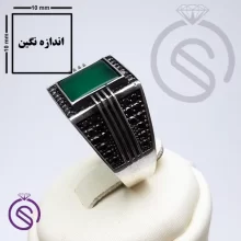 انگشتر عقیق سبز مدل مایکل