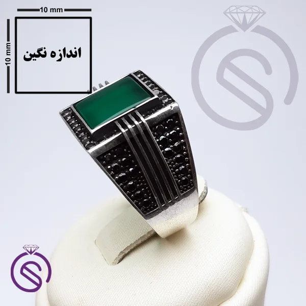 انگشتر عقیق سبز مدل مایکل