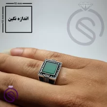 انگشتر عقیق سبز مدل مایکل