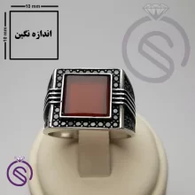 انگشتر عقیق قرمز مدل مایکل