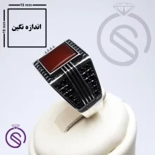 انگشتر عقیق قرمز مدل مایکل
