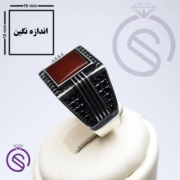انگشتر عقیق قرمز مدل مایکل