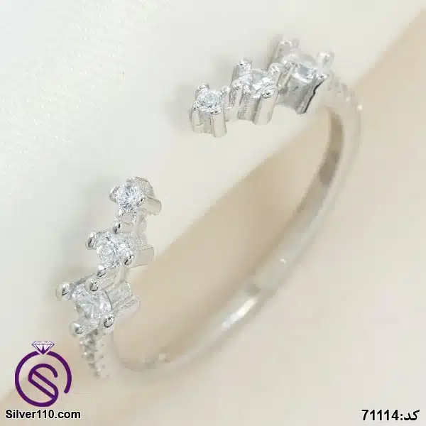 Minimal silver ring for girls, code 71114 انگشتر نقره دخترانه مینیمال کد 71114