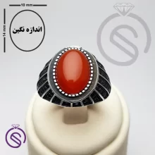 انگشتر عقیق قرمز اوال مدل