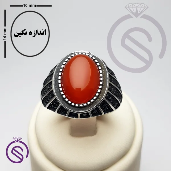 انگشتر عقیق قرمز اوال مدل