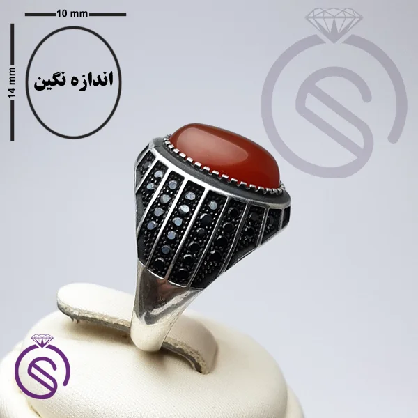 انگشتر عقیق قرمز اوال مدل
