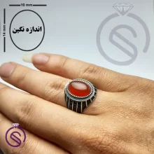 انگشتر عقیق قرمز اوال مدل