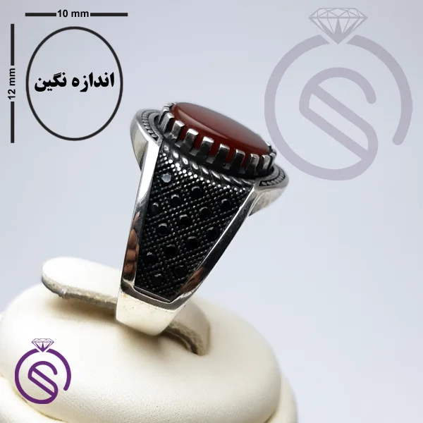 انگشتر عقیق قرمز مدل دیوید