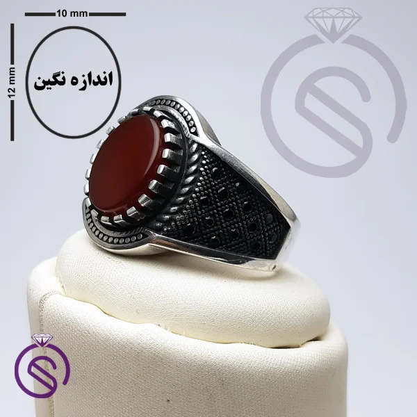 انگشتر عقیق قرمز مدل دیوید
