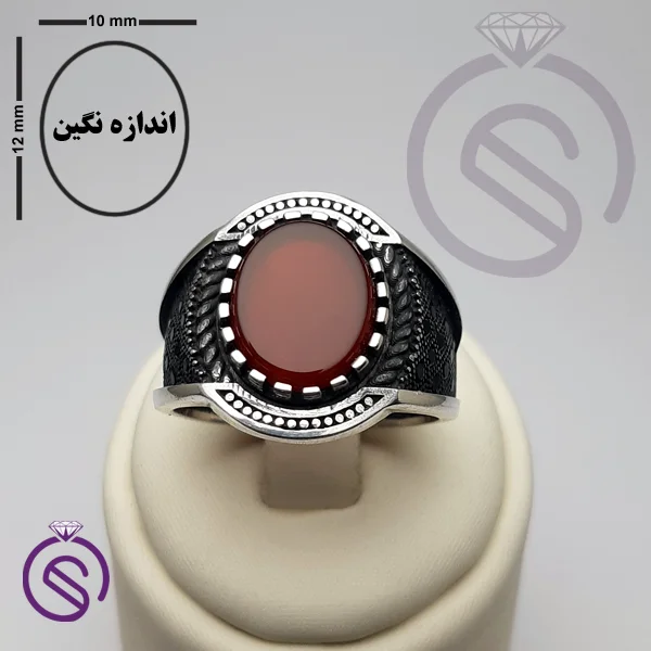انگشتر عقیق قرمز مدل دیوید