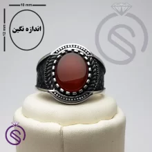 انگشتر عقیق قرمز مدل دیوید
