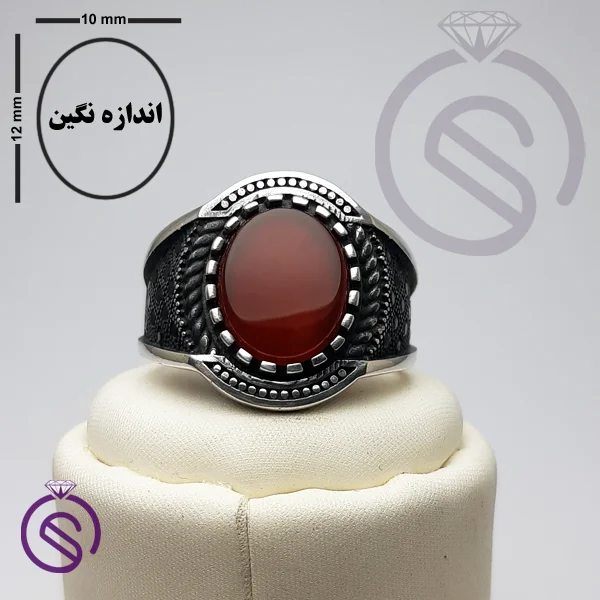 انگشتر عقیق قرمز مدل دیوید