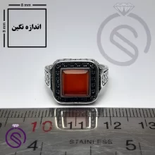 انگشتر عقیق قرمز مدل پیک