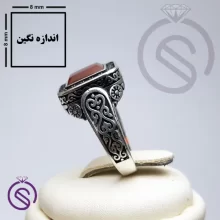 انگشتر عقیق قرمز مدل پیک