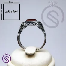 انگشتر عقیق قرمز مدل پیک