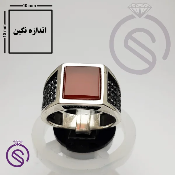 انگشتر عقیق قرمز مدل تارخ