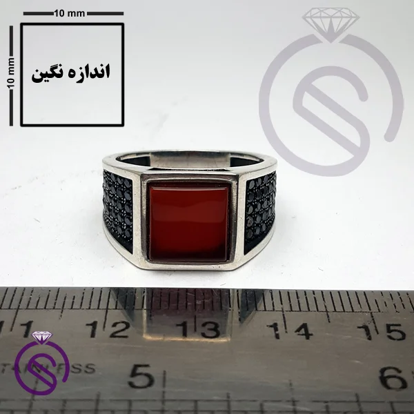 انگشتر عقیق قرمز مدل تارخ