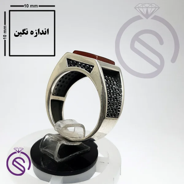 انگشتر عقیق قرمز مدل تارخ
