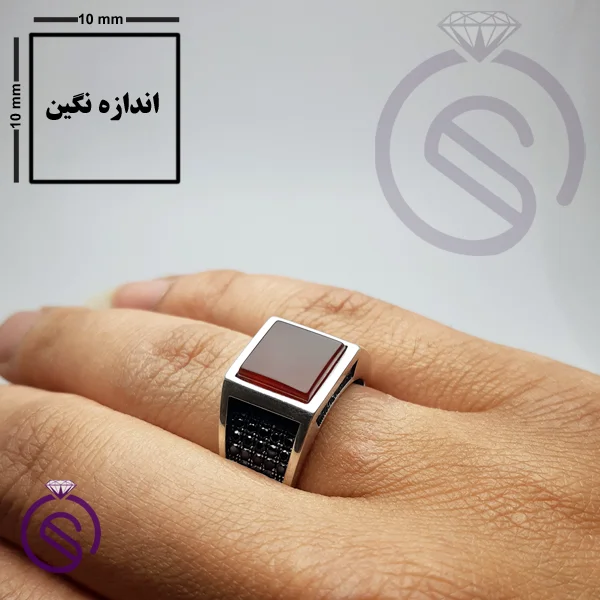 انگشتر عقیق قرمز مدل تارخ