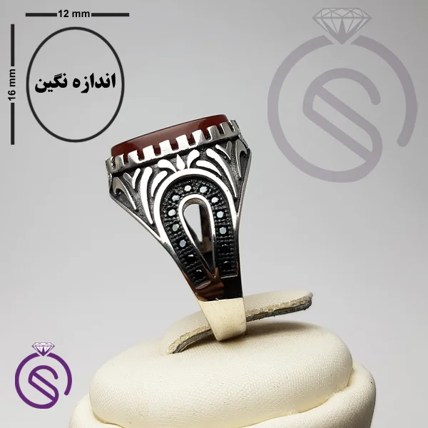 انگشتر عقیق قرمز مدل پیمان