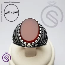 انگشتر عقیق قرمز مدل پیمان