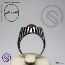 انگشتر نقره عقیق قرمز مردانه مدل هاکان