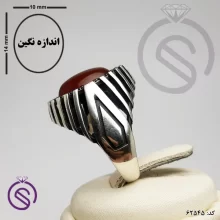 انگشتر نقره عقیق قرمز مردانه مدل هاکان