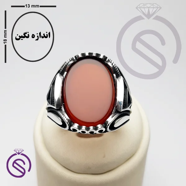 انگشتر نقره عقیق قرمز مردانه مدل ایرج