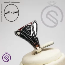 انگشتر نقره عقیق قرمز مردانه مدل ایرج