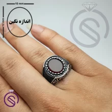 انگشتر نقره عقیق قرمز مردانه مدل نیما