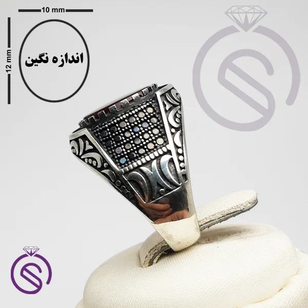 انگشتر نقره عقیق قرمز مردانه مدل نیما