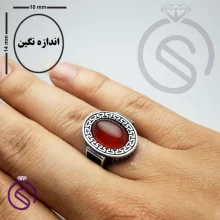انگشتر نقره عقیق قرمز مردانه مدل شاهان