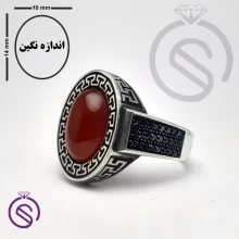 انگشتر نقره عقیق قرمز مردانه مدل شاهان