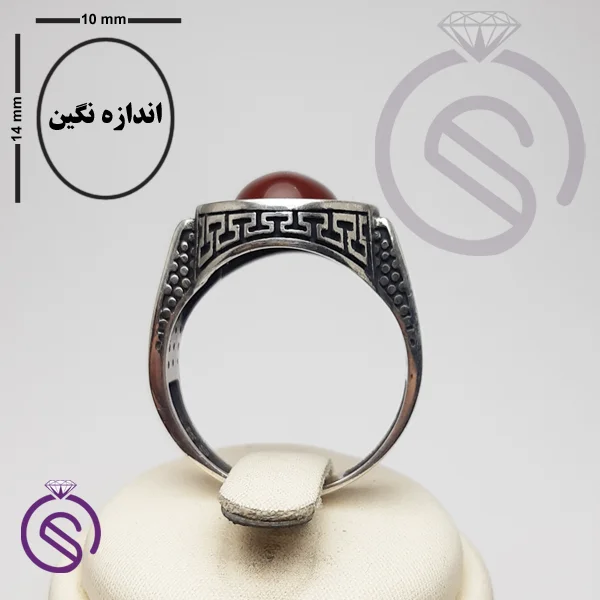 انگشتر نقره عقیق قرمز مردانه مدل شاهان