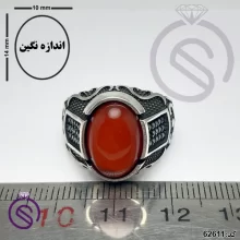 انگشتر نقره عقیق قرمز مردانه مدل شهیاد