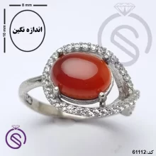 انگشتر نقره عقیق قرمز زنانه مدل بینهایت