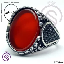 انگشتر نقره عقیق قرمز مردانه مدل دایان