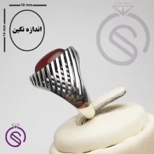 انگشتر نقره عقیق قرمز مردانه مدل کیان