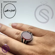انگشتر نقره عقیق قرمز مردانه مدل مازراتی