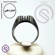 انگشتر نقره عقیق قرمز مردانه مدل مازراتی