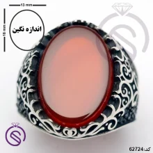 انگشتر نقره عقیق قرمز مردانه مدل مانی