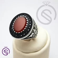 انگشتر نقره عقیق قرمز مردانه مدل سروش کد 62468