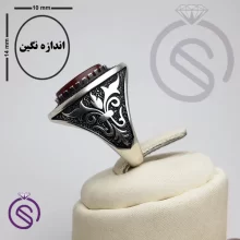 انگشتر نقره عقیق قرمز مردانه مدل سروش